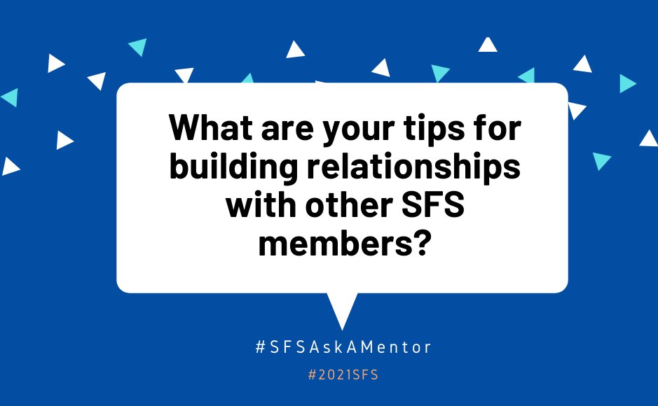 sfs_src's tweet photo. Today is the last Friday before #2021SFS, which makes today our final #SFSAskAMentor Q&amp;A. Thanks to all who have participated over the last few months, we look forward to crossing virtual paths with you next week! https://t.co/SloahROyrD