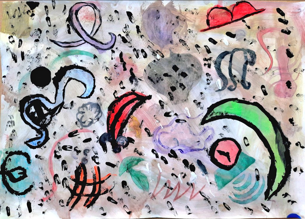 SfmGibson's tweet photo. Completed abstract paintings inspired by Kandinsky. Fantastic work S2! @SCISschools @qalamacademy #wassilykandinsky #abstractart https://t.co/5ThINXR4Qp