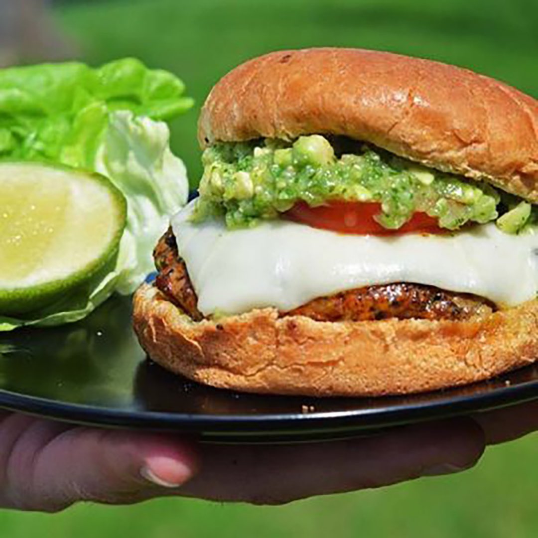 We're still going strong with #NationalHamburgerMonth! Today we are bringing you this Mexican Pork Burger with Tomatillo-Avocado Salsa from our alum @andrewzimmern. So yummy and fresh! bit.ly/2T4SitD