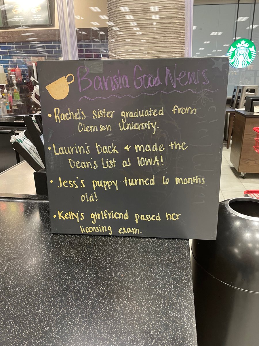 Getting everyone to think about the #GoodNews they are going to have for the day by spreading #joy with (and from) our baristas! @CiscofromTGT <a href="/mamaoberhart03/">Steph Shepard</a> <a href="/TiffTarget1767/">Tiffany Smith</a>