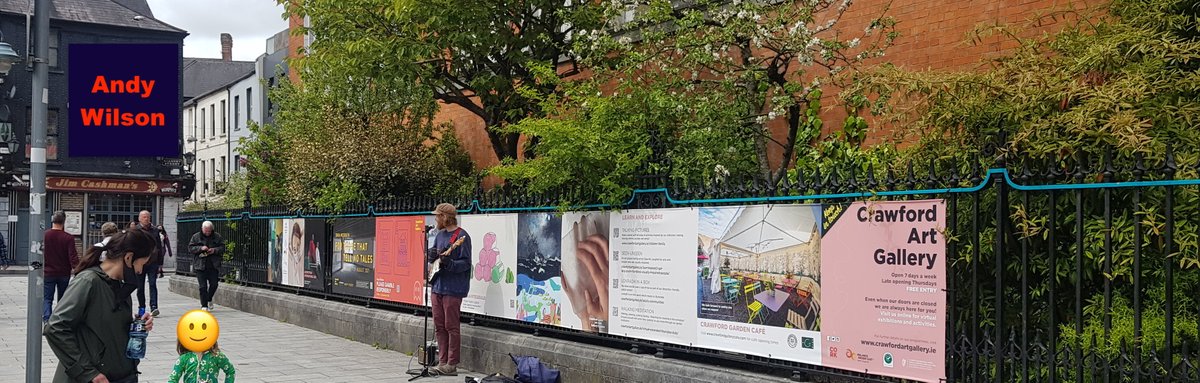 whazoncork's tweet photo. Well on our 1st visit this week to the Crawford we were charmed by this busker who had the kids dancing in the street. No coins did we have to thank him for the tunes but we found his bandcamp page, so we bought his albums for a Friday gig at home 🔈🎶🎶  https://t.co/l7fwmEcVVi https://t.co/WJqofOw9BN