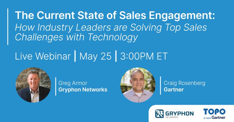 Join us on May 25 at 3 PM ET for a #webinar as <a href="/Gartner_inc/">Gartner</a> Distinguished VP, Craig Rosenberg, and Gryphon EVP, Greg Armor, discuss the biggest challenges that #sales and revenue leaders are facing today!

Sign up now: hubs.ly/H0NzYpp0 #freewebinar