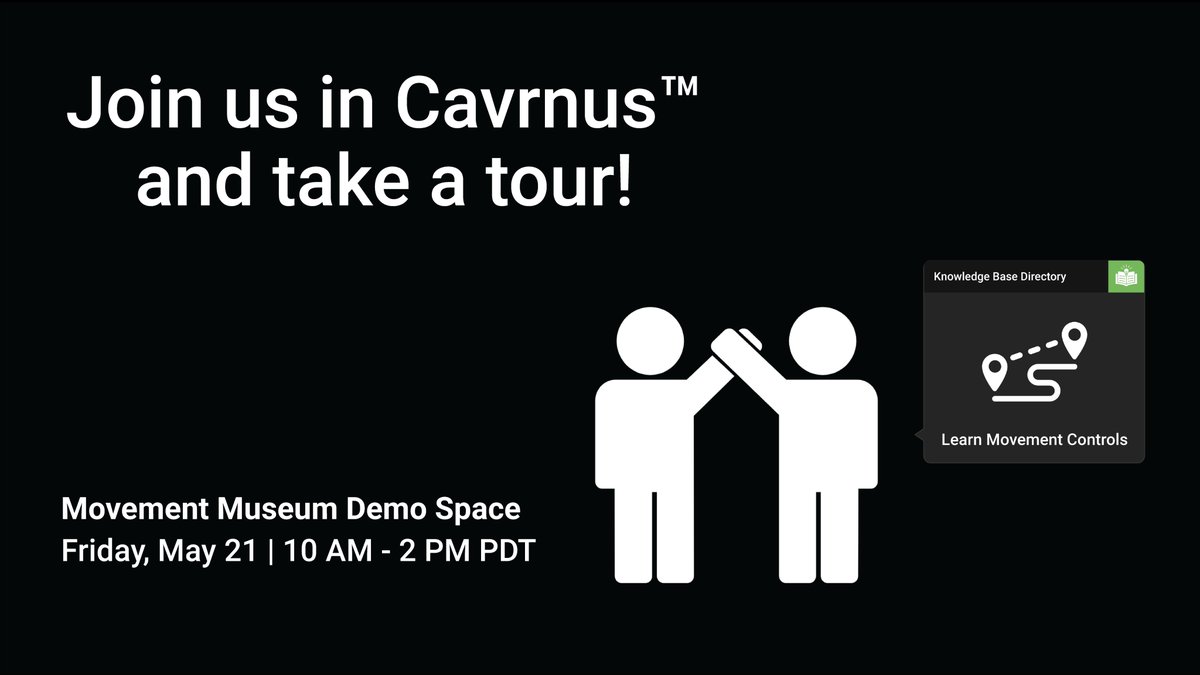cavrnus's tweet photo. Today from 10 AM - 2 PM PDT, we welcome you to join us in Cavrnus™ and take a tour of the Movement Museum live demo space. Master navigation controls and discover Tips and Shortcuts that will have you flying in no time! Click the link below to jump in. https://t.co/7HQjxuOZiQ https://t.co/AcT1tH3WEy