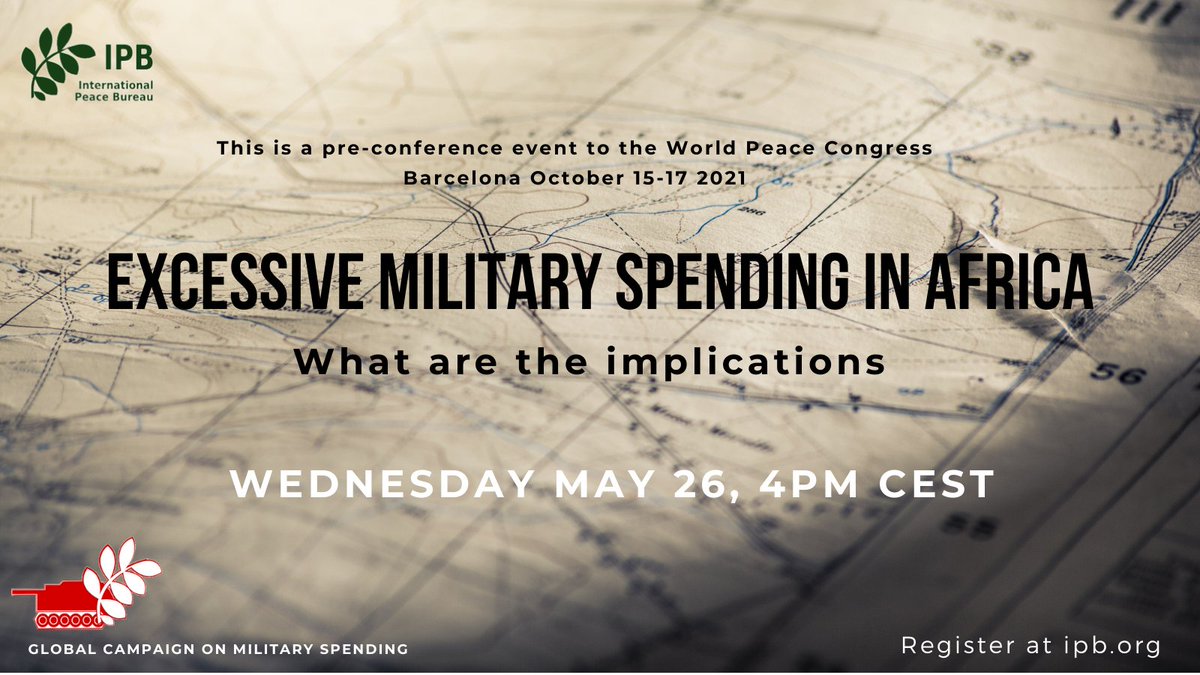 IntlPeaceBureau's tweet photo. Join us for the next webinar in our Africa series! Register now at https://t.co/AfqhZZpWut
#gcoms #movethemoney #Webinar #Africa #ipb https://t.co/5wUD8aBmhf