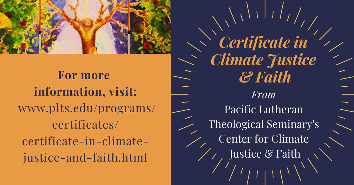 ELCAadvocacy's tweet photo. Have you heard about the certification program in Climate Justice &amp; Faith from @PLTSofCLU? Learn more about this exciting new program here: https://t.co/ROaFhmq7uF

@lutheranworld
@LRCGreenSheep https://t.co/rSfUIx6Boa