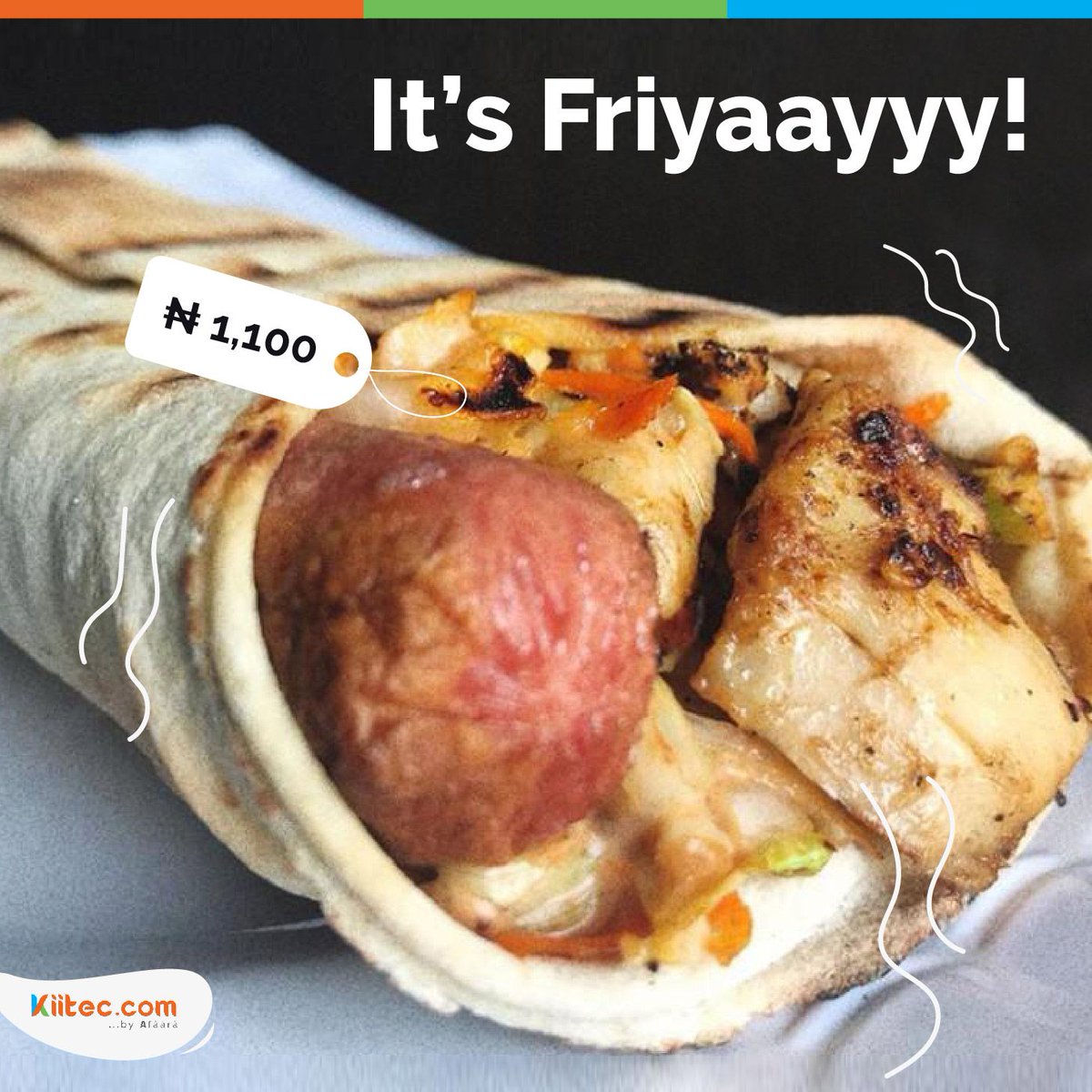 Kiitec_ng's tweet photo. TGIF! Order this beauty and have it delivered in less than 30 mins.

#TGIF #Shawarma #quickservice #quickdelivery #fooddelivery #deliveryinlagos https://t.co/cilfxCDWkp