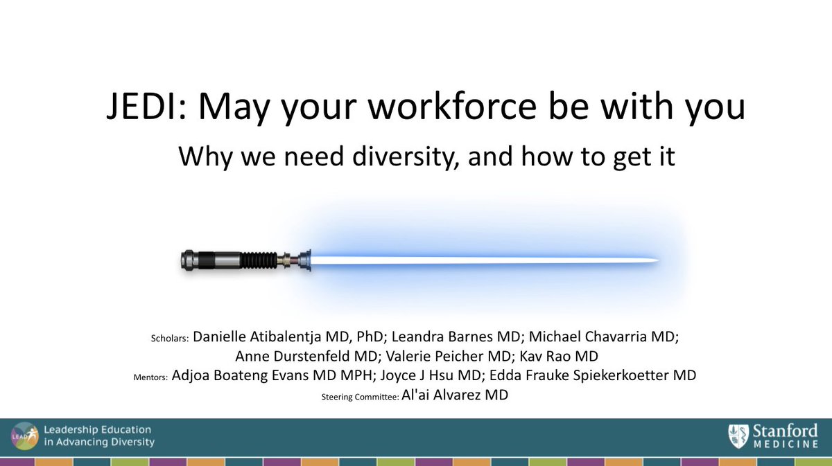 aL'Ai alvarez, MD (@alvarezzzy) on Twitter photo So very proud of the Group 1 scholars at #LEADatStanfordMed. 
Check out our talk about JEDI (Justice, Equity, Diversity, and Inclusion): Why we need it, and how to get it.
#StanfordMedDEI #StanfordMedDIF21 <a href="/BoatengMD/">Dr. Boateng</a> 
#Whatdoctorslooklike #diversityandinclusion So very proud of the Group 1 scholars at #LEADatStanfordMed. 
Check out our talk about JEDI (Justice, Equity, Diversity, and Inclusion): Why we need it, and how to get it.
#StanfordMedDEI #StanfordMedDIF21 <a href="/BoatengMD/">Dr. Boateng</a> 
#Whatdoctorslooklike #diversityandinclusion