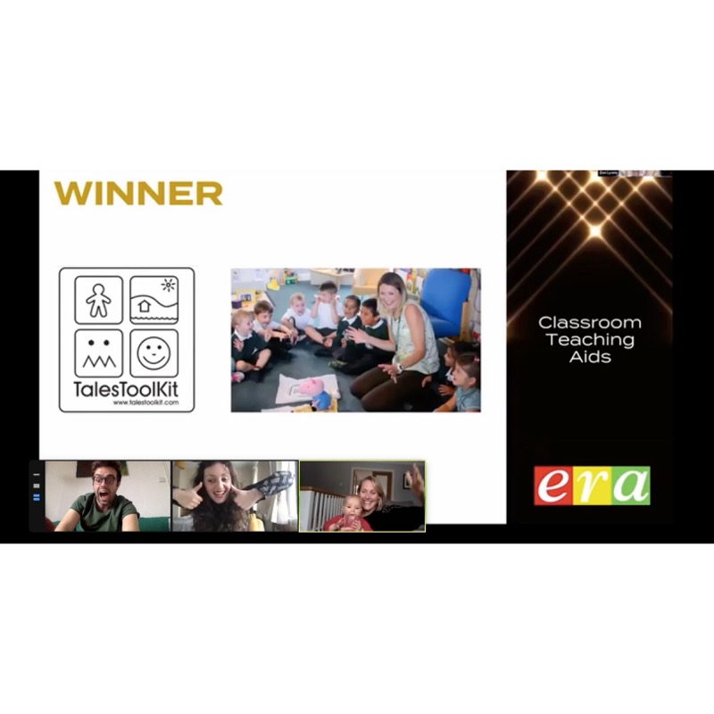 TalesToolkit's tweet photo. WE WON!!!
Can't believe it! Congrats to amazing finalists, HUGE thank you to all incredible teachers, childminders, educators, advisors and staff that carry the fire. Your support and your stories are everything! @besatweet #eraawards2021 #EYFS #EYMatters #EduTwitter https://t.co/OROePs5Zuc