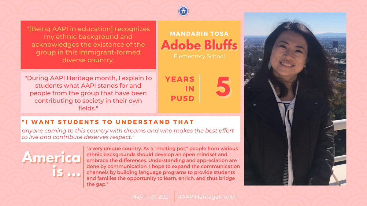 Get to know our AAPI Leaders in Education with an #AAPIHM Staff Spotlight! Today, we introduce you to @ABESAZTECS Mandarin Teacher on Special Assignment ✨ Qiuyu Julie Li ✨

<a href="/julieli17/">Qiuyu Julie Li</a> #AAPIHeritageMonth #PowayUnified