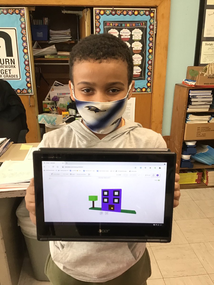 Ms_Ryf's tweet photo. BAS 4th graders discussed diversity and acceptance. We used a 3d cube design website to create community centers! #LookForTheAwesome @ValleyStreamBAS @VS24District https://t.co/pZVh3NJuqw
