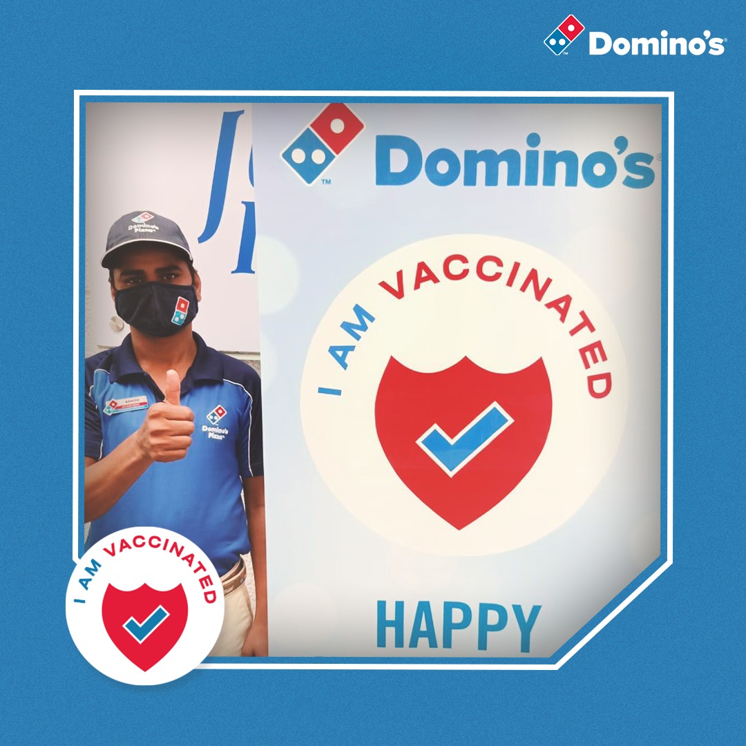 dominos_india's tweet image. With a people-first philosophy, Jubilant FoodWorks Limited (JFL), has begun a country-wide #VacciNationProgram to cover all employees and their dependents. This is a big step forward to ensure that your favourite Domino's Store near you is 100% vaccinated. #GetVaccinated
