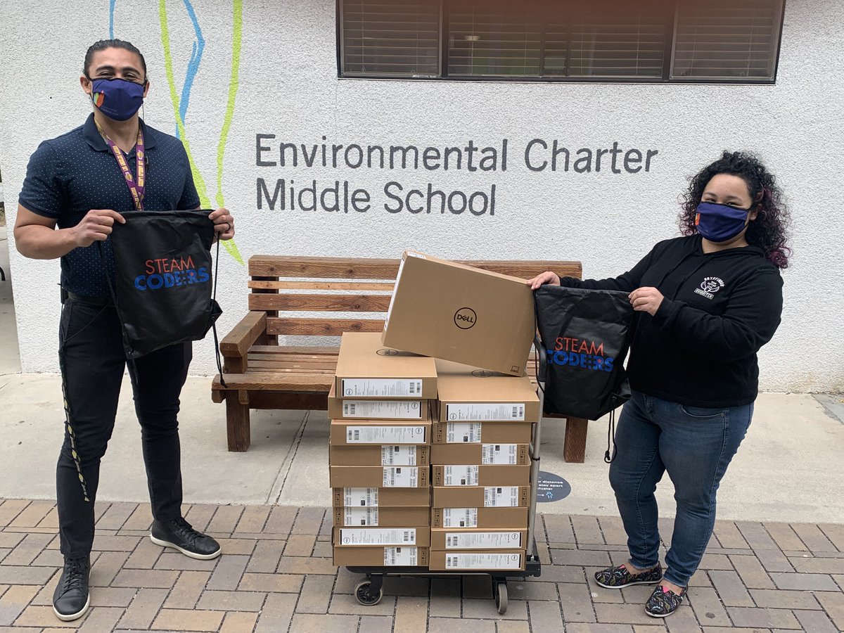 SteamCoders's tweet photo. We delivered Laptops at Environmental Charter Middle School this week! The beat goes on!
#stemeducation #steamcoders #100daysofcodechallenge #laptops #donate #equality #bridgingthedigitaldivide #school #educationforall #girlsinstem #boysinstem #science #tech #engineer #art #math https://t.co/1LQyi8vMb7