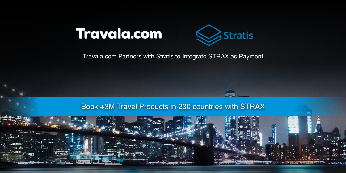 travalacom's tweet photo. Where are our @stratisplatform fans at? You can now pay with $STRAX directly on https://t.co/u0lQtjf2bn to book more than 3 million travel products worldwide ✈️🌎

Make a hotel or activity booking using $STRAX and complete your stay before June 30th and get 10% back ⭐️ https://t.co/Ag0B1CLoKd