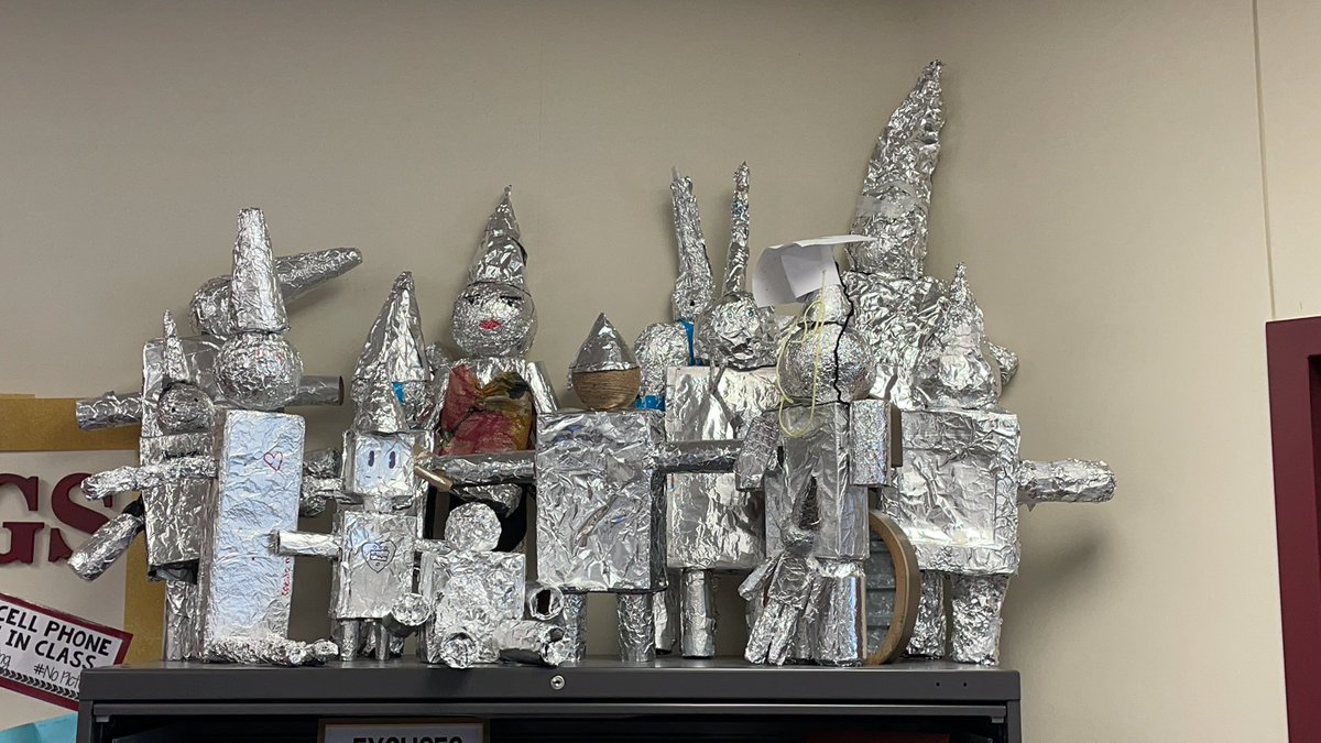 We are closing out the year with our Tin Men!  Finding total surface area and volume while being creative!  #geometry <a href="/HumbleISD_SCHS/">Summer Creek High</a>