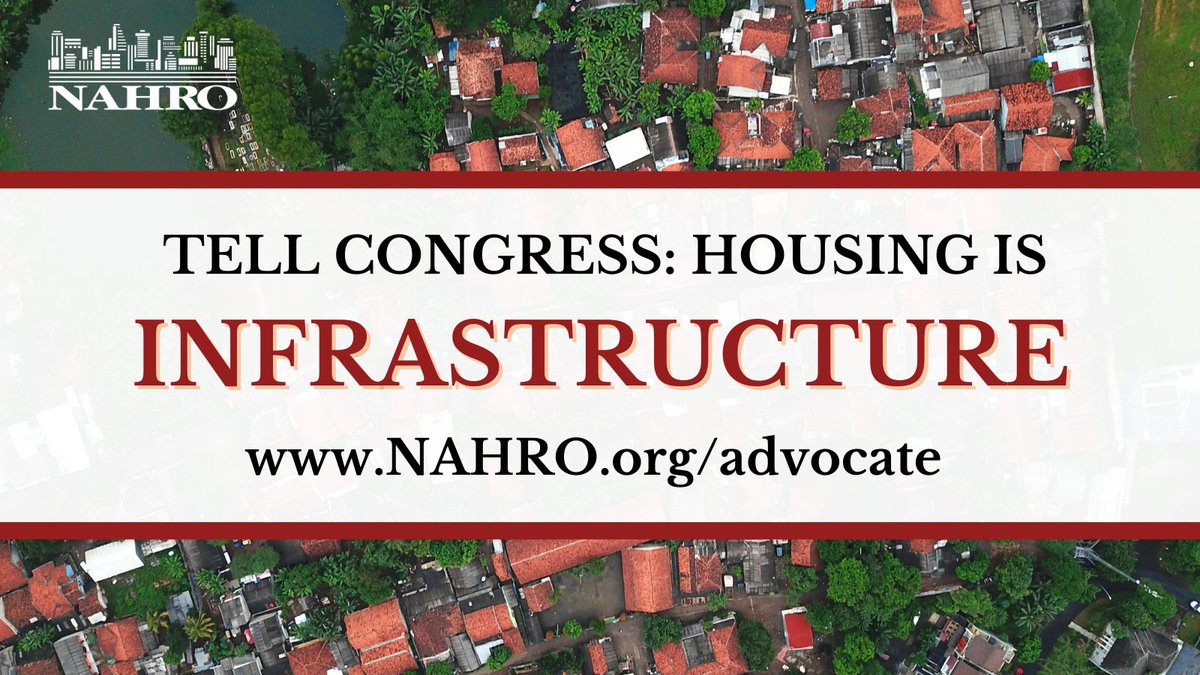 NAHROnational's tweet photo. #Congress plans to make a once in a generation investment in infrastructure – make sure #AffordableHousing is included! 

Visit our Action Alert Center to tell your representatives #HousingIsInfrastructure: https://t.co/tPGTM81Dee https://t.co/TBq5nE8w2g