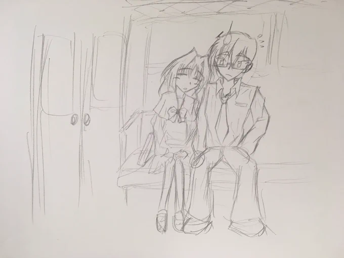 イチャイチャ絵シリーズ
3枚目の眼鏡の方は親戚なんですけど...。

#過去絵を投げて絵を描いた気になろうキャンペーン 
#オリキャラ
#イラスト 