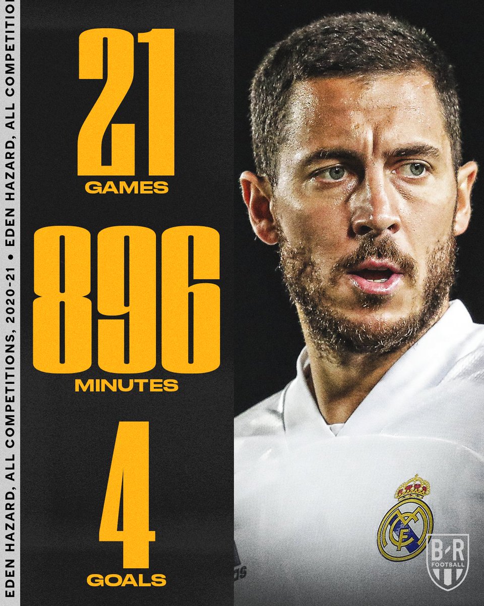 brfootball's tweet photo. Eden Hazard is not in the Real Madrid squad for the title-deciding final game, with Zinedine Zidane confirming a minor injury. 

A brutal club season comes to an end. https://t.co/UbEZOcpHqn