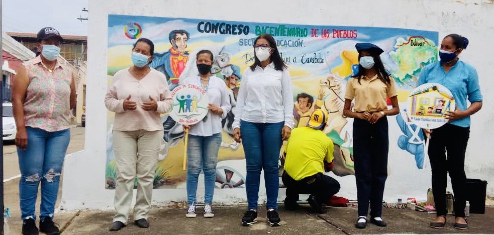 Desde el casco histórico de Ciudad Bolívar estamos en pleno desarrollo de la muralización Ruta del Bicentenario de la Batalla de Carabobo mostrando lo Grande que fueron nuestros libertadores.                                           #MuralesBicentenarios <a href="/Maurorasu/">MAURO SUAREZ</a> <a href="/PartidoPSUV/">PSUV</a>