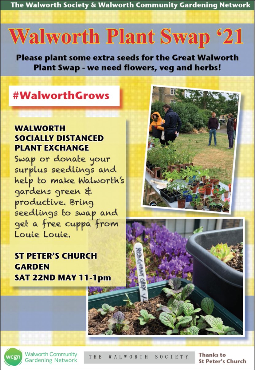 All fingers crossed but it looks like the WS and <a href="/CgnWalworth/">Walworth Community Gardening Network</a> Plant Swap (11am to 1pm) may just benefit from an amazing no rain weather window tomorrow. Please come along if you can!