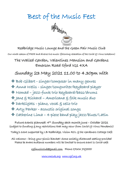 For some of us it's been over a year since we've experienced live music. This Sunday, make up for lost time with Redbridge Music Lounge and Green Fair Music Club <a href="/ValMansion/">Valentines Mansion & Gardens</a> 🎼