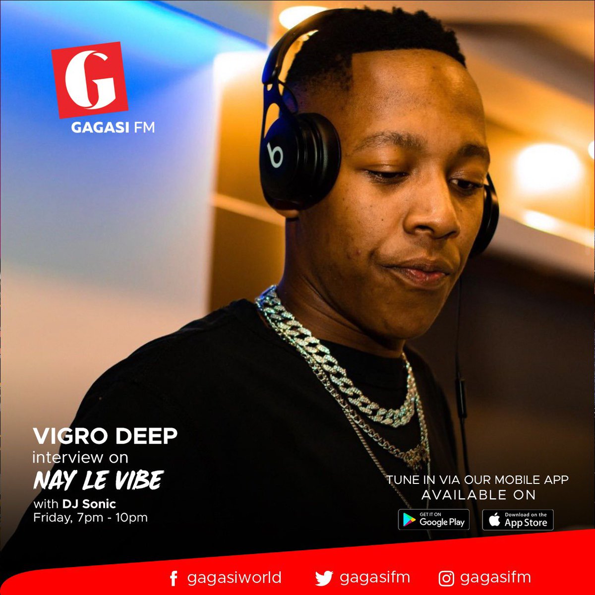 NayLeVibe_GFM's tweet photo. Welcome to the biggest airwaves party it’s #NayLeVibe with @RealDjSonicSA on @gagasifm till 7pm ‼️

Comin up on the #PartyStarter

@SPHEctacula &amp; @DJNAVES - Matha
@DeMthudaSA - Emlanjeni
@MusaKeyss - Vula mlomo
@gibson - Haibo

Mixes by @VigroDeep @deejaycheeze @pepinobonga https://t.co/KSwPHk6yug