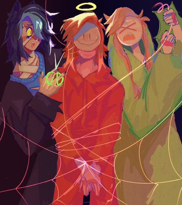 「holding scissors multiple girls」 illustration images(Latest)