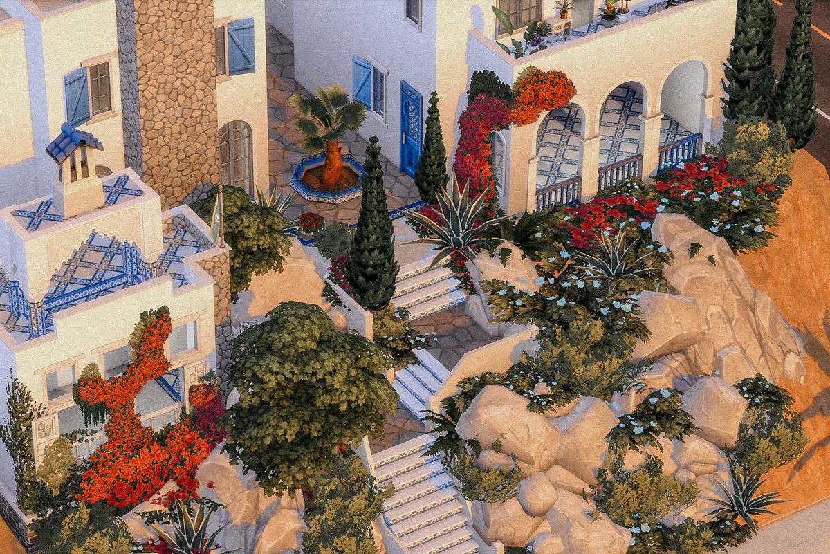 JetSetSimmer's tweet image. Also, here’s an update on that Santorini WIP ✨🇬🇷 #Sims4 #ShowUsYourBuilds