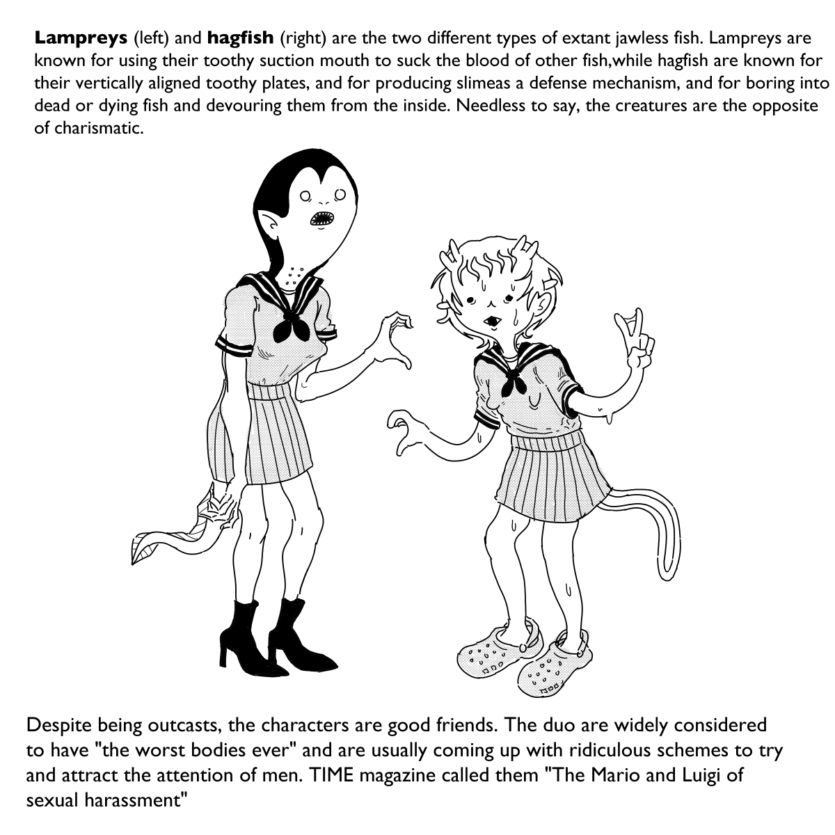 Mermay Character Design Series #2: Lamprey and Hagfish 