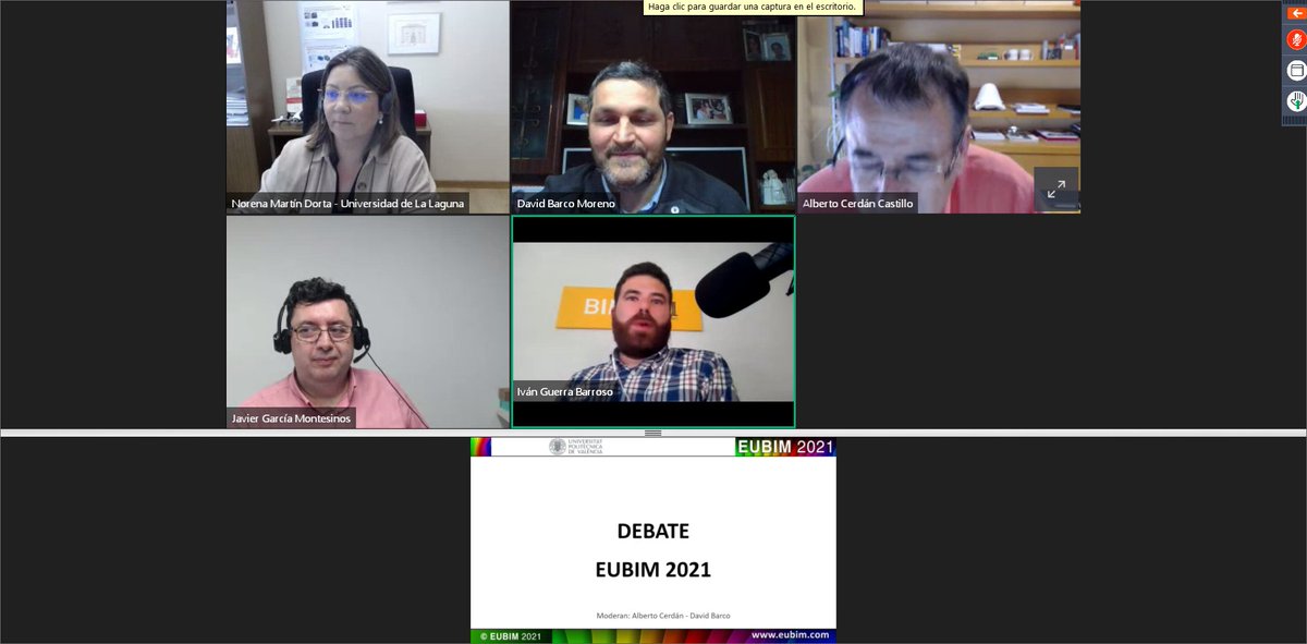 Todo lo bueno dura poco, finaliza <a href="/_eubim/">EUBIM ® Congreso Internacional BIM</a> con el debate <a href="/NorenaMartin/">Norena Martín</a> <a href="/qbimgest/">David Barco</a> <a href="/acercas/">Alberto Cerdan</a> <a href="/CREASIJAVIER/">JAVIER GARCIA MONTESINOS</a> <a href="/BIMlevel/">Iván Guerra</a> gracias por darnos otro año mas compartiendo información a esta gran comunidad de usuarios #BIM #BIMBelievers #eubim2021