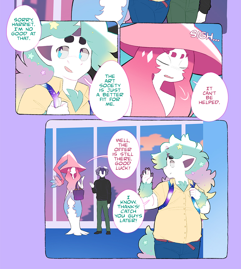 Fudo &amp; Casper 05: Sudden Encounter (1/2)
Don't you just hate it when you're trying not to stalk someone but you just bump into them anyway?
Also the Keldeo is called Joey and he'll break your knees.
#fudocasper #pokemon #anthro #comic #ponyta #morgrem #keldeo #hatterene #indeedee 