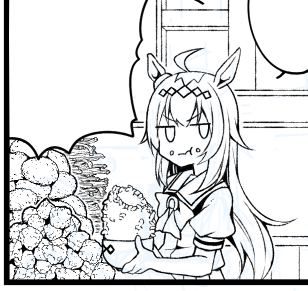 大食いオグリキャップさん可愛く描けて満足してる 
