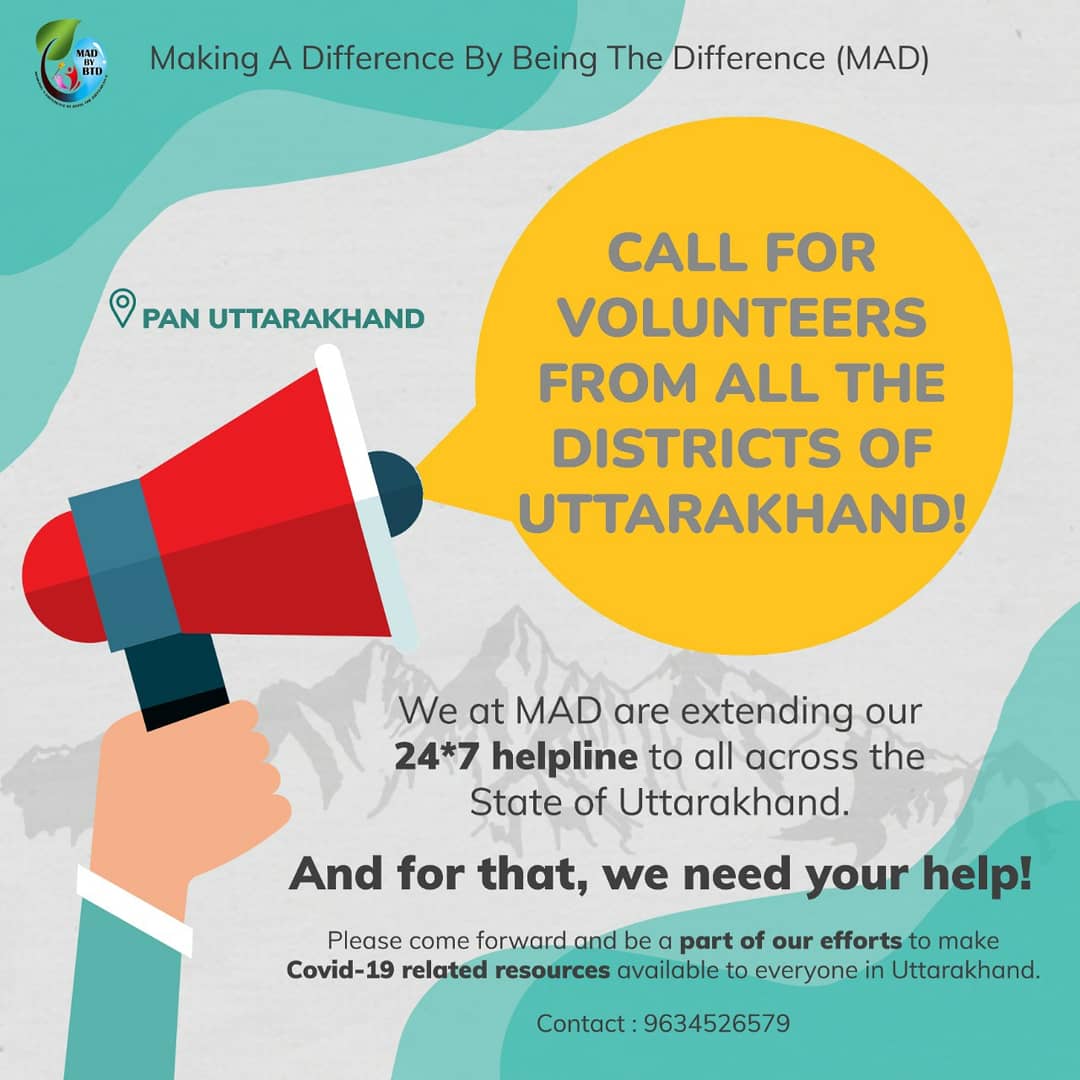 madbybtd's tweet photo. Call for volunteers from all the districts of Uttarkhand.
#uttarakhandnews #COVIDEmergency2021 #covidresouces #COVIDEmergency #CovidWarriors https://t.co/O4ZLMn3OGm