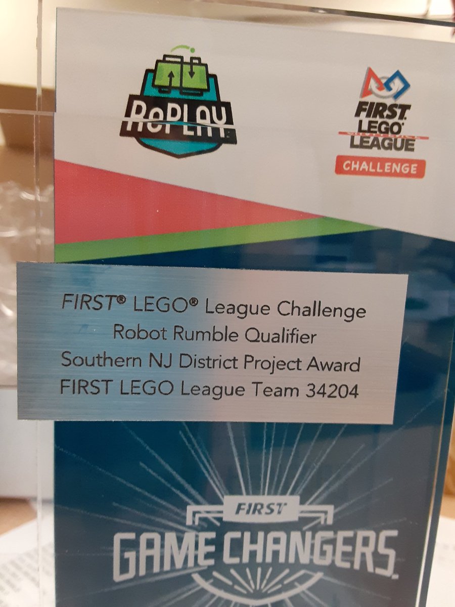 Sgraternbc's tweet photo. Excited to have received, on behalf of our students, Project Award for NBC FLL Team 34204 - Southern NJ Region #nbitd, @nbc_msprincipal @nbcsuper @NBCRobotics5387 @EmerMatt https://t.co/deVWvGf2bp