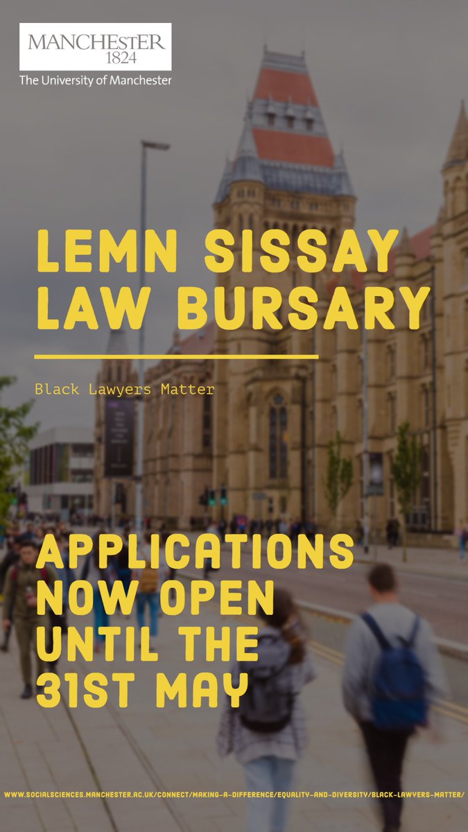 The Lemn Sissay Law Bursary. Please Share. Deadline 31st May. 
 
socialsciences.manchester.ac.uk/connect/making…