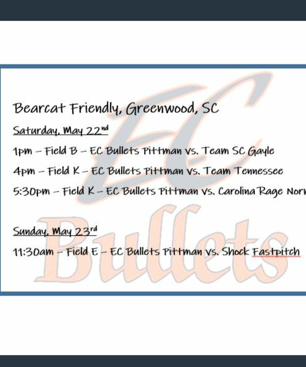 Excited for our first Showcase of the season. Let’s go EC Bullets Pittman.