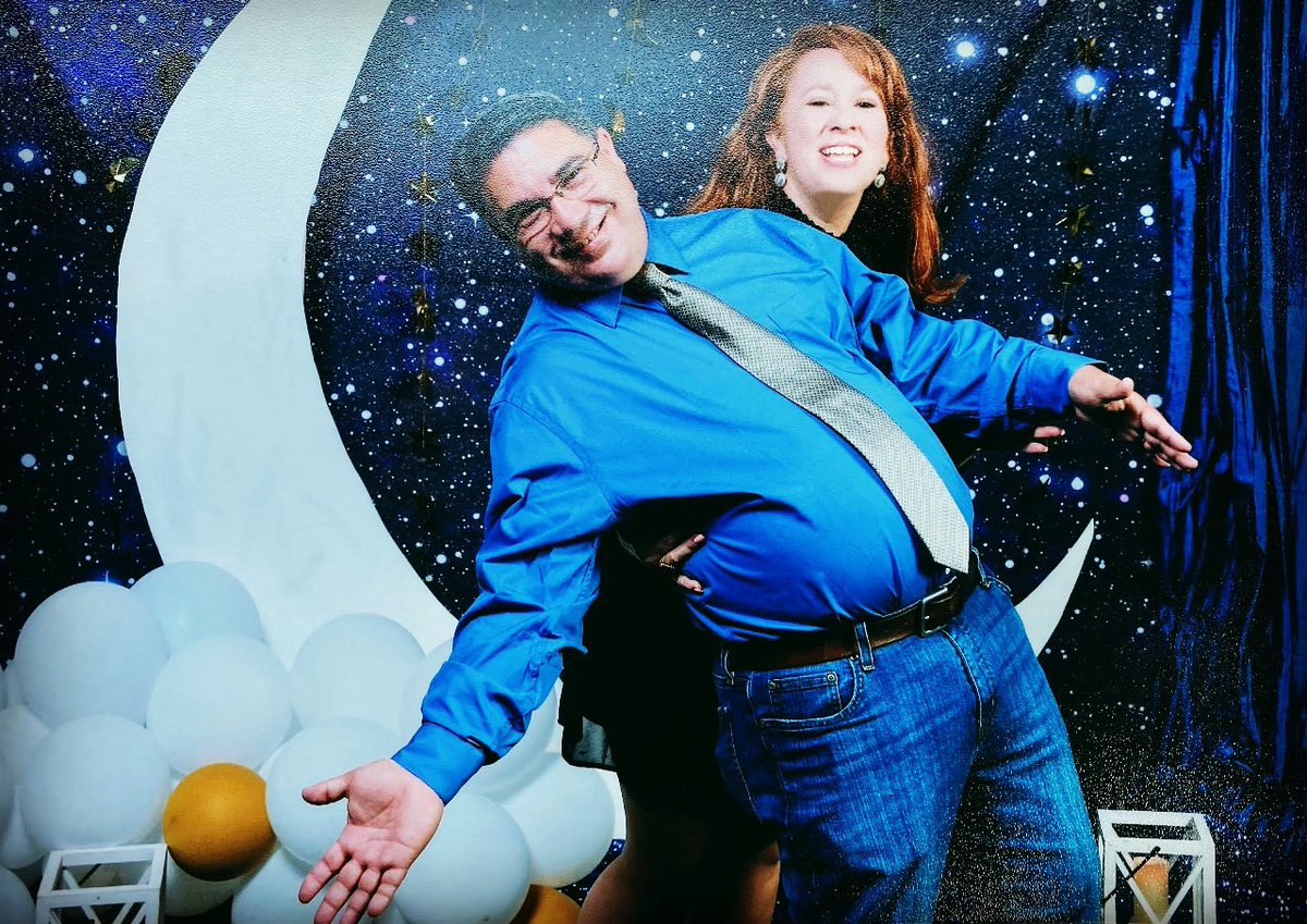 MarissaKubala's tweet photo. Hubby and I chaperoned prom a few weeks ago. Our pictures came in... 😂 #AHSProm #Prom2021 #PromChaperones 🧡🐺✨ https://t.co/h6Ihx3BggL