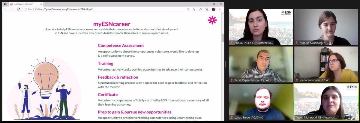 👋 After two years in the works, <a href="/ESN_Int/">ESN International</a> launched #myESNcareer!

The service helps ESN #volunteers assess &amp; validate their competences, understand their development in the organisation and how to use their #experience to better profile themselves later on the #LabourMarket 👨‍💼