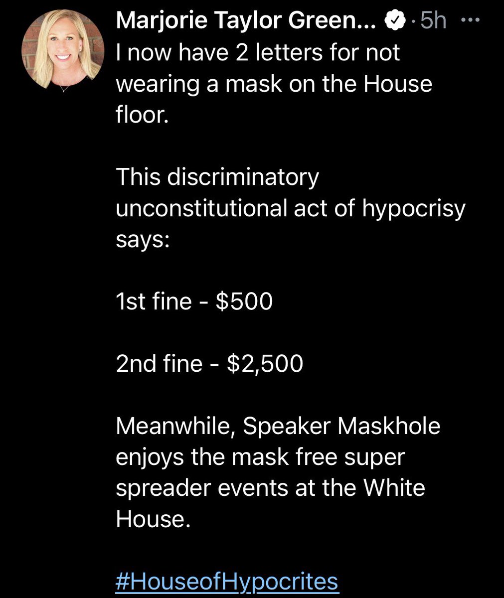 CRamzSSG's tweet photo. #HouseOfHypocrites #PoliticalDiscrimination @mtgreenee🇺🇸 #HoldTheLine https://t.co/o9AYafuga4