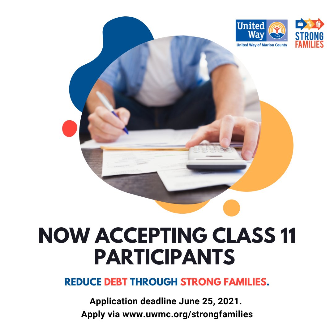 Strong Families is now accepting new participants! Take advantage of this local resource and get on track to meet your goals. Apply today via our website; bit.ly/38TcPHu.  Participant requirements must be met, deadline to apply is June 25th.