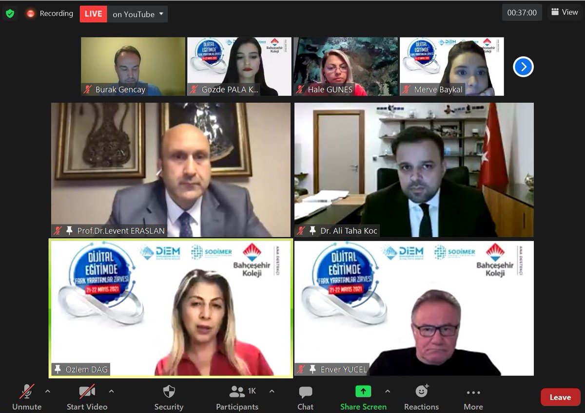 Dijital Eğitimde Fark Yaratanlar Zirvesi açılış programı; TC. Cumhurbaşkanlığı Dijital Dönüşüm Ofisi Başkanı Dr. Ali Taha Koç, BUEK Başkanı Sn <a href="/EnverYucel/">EnverYucel</a> , Bahçeşehir Koleji Genel Müdürü Sn @dagozlem ve SODİMER Başkanı Prof.Dr. <a href="/drleventeraslan/">Prof.Dr.Levent Eraslan</a> katılımlarıyla gerçekleşiyor.