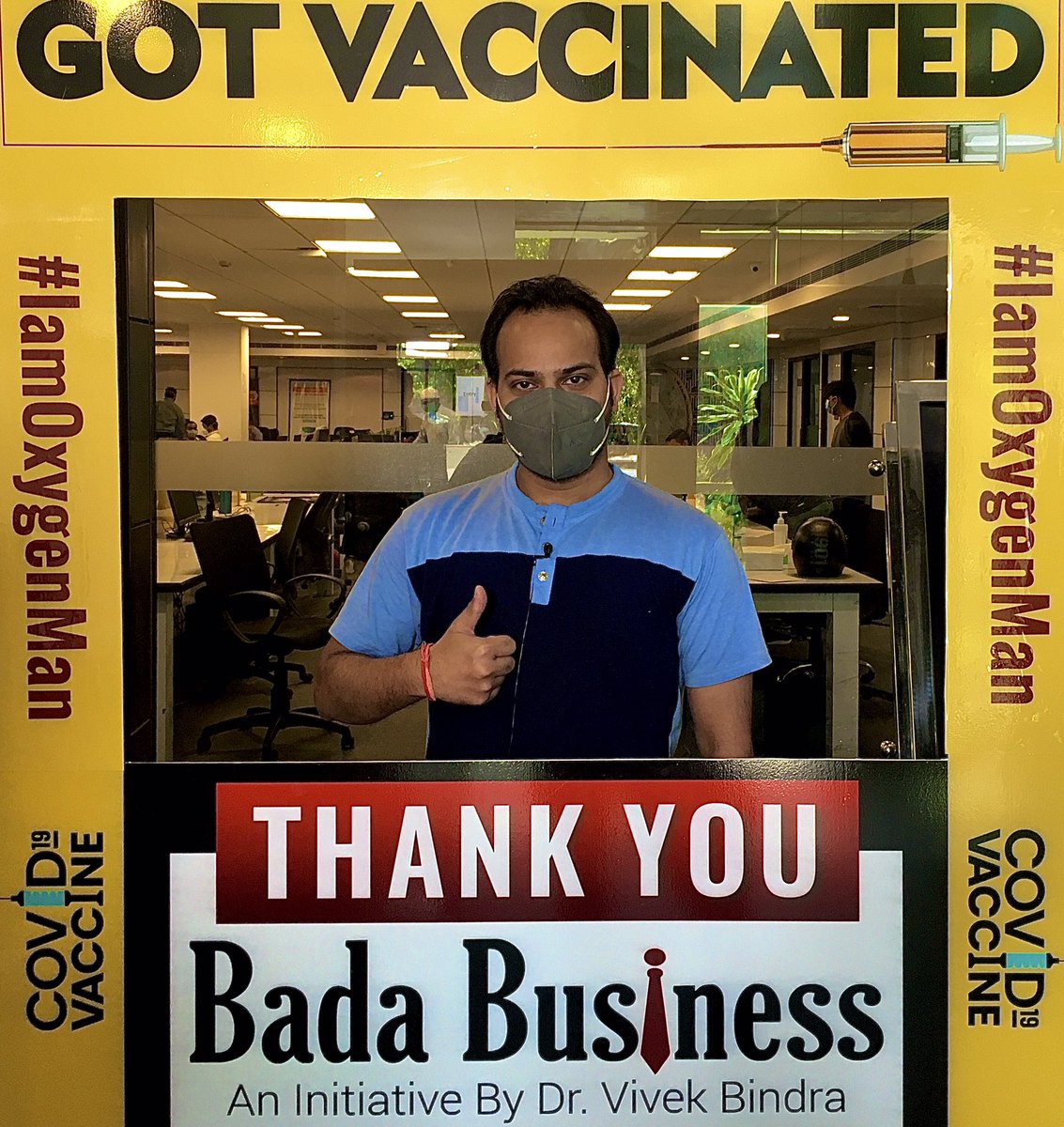 FilmsBsg's tweet photo. Thanks to Bada Business.
#gottheshot #IamOxygenMan #badabusiness #vaccinated https://t.co/t71iN8q6Sx