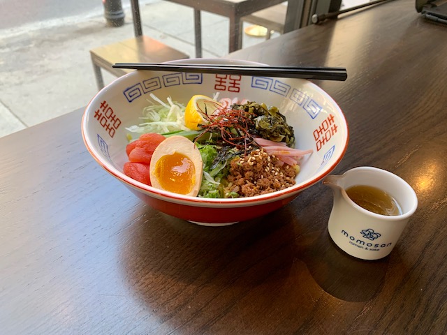 momosanramen's tweet photo. As the temperatures start to rise, we've got a special that will help keep you cool! We are now offering our Hiyashi Chukka. This features our cold ramen noodles topped with ham, kani-kama (crabstick), fresh vegetables, and miso pork served with a sweet soy vinaigrette. https://t.co/7fiOe65iZA