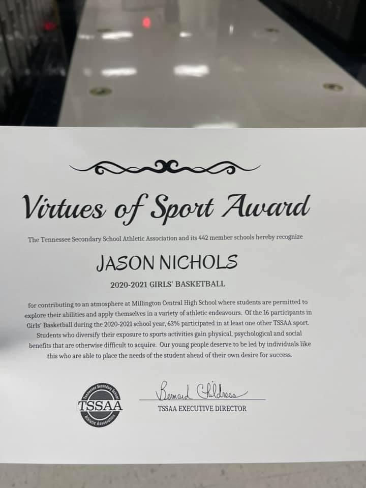 Congrats to OUR LADY trojan’s head basketball coach Mr. Jason Nichols!#OneMillington