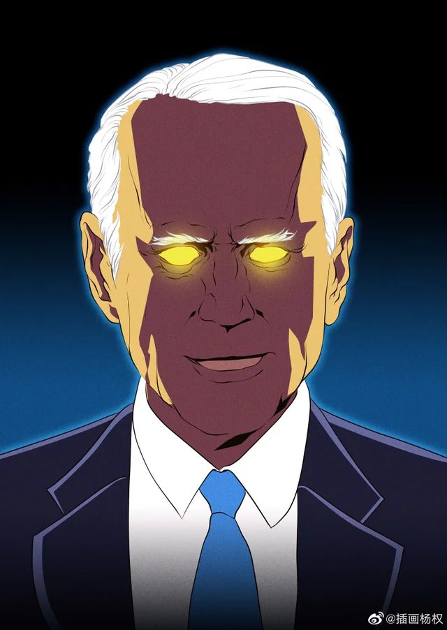 CNLiberalism's tweet image. Apparently this is Chinese anti-Biden propaganda, but it kinda just makes Biden seem metal af