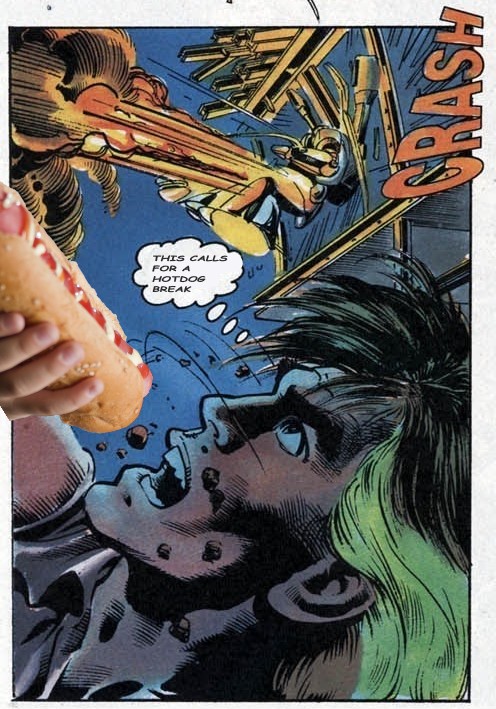 darkseidscouch's tweet photo. Every Open mouth gets a hotdog. #CyberRad #ContinuityComics #Podcast #comics #comicbook #DavidLeeRoth #comedypodcast #comicbookpodcast #hotdog https://t.co/p40usYSfsF
