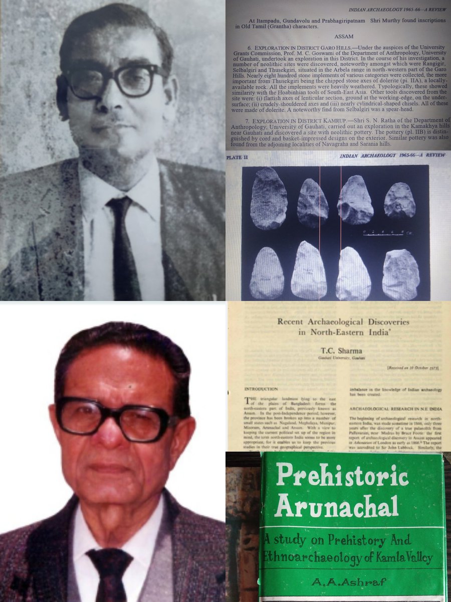 GangotriB's tweet photo. Revisiting #northeastindianarchaeology 
Started with explorations in 1960s leading to excavations in late 60s &amp; 70s. Led to the discovery of prehistoric sites with artefacts esp neolithic tools and pottery. Follow more publications by #MCGoswami #TCSharma #AAAshraf https://t.co/3GqTmfNj7D