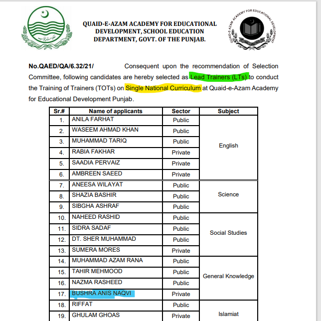 banaqvi's tweet photo. 🙏Thank you Moula!
Alhamdolillah selected as #LeadTrainer @SchoolEduPunjab GOVT. OF THE PUNJAB. upon the recommendation of Selection Committee, to conduct the Training of Trainers (TOTs) on
#SNC #Single_National_Curriculum @QAEDPK
gratitude to @pkBritish @Lyceum83 https://t.co/3dUgdM7s8l