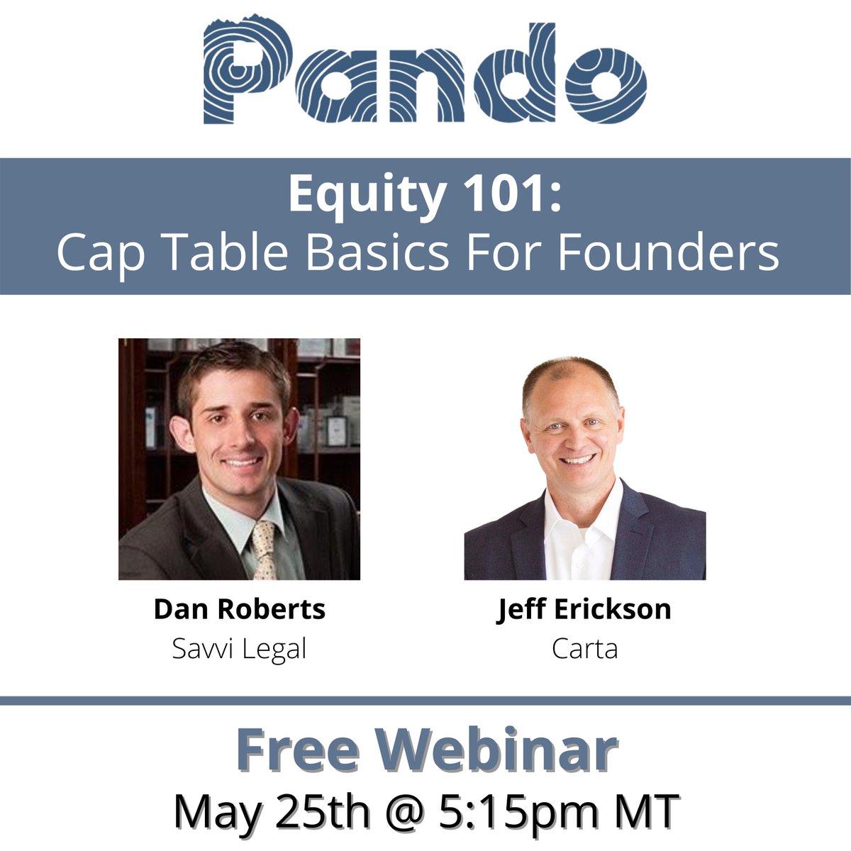 PandoLabs's tweet image. Pando offers targeted programming and content to meet the constantly-evolving goals of our members. This month our members will be learning from Jeff Erickson of Carta along with Dan Roberts of Savvi on cap table basics for founders.

joinpando.org