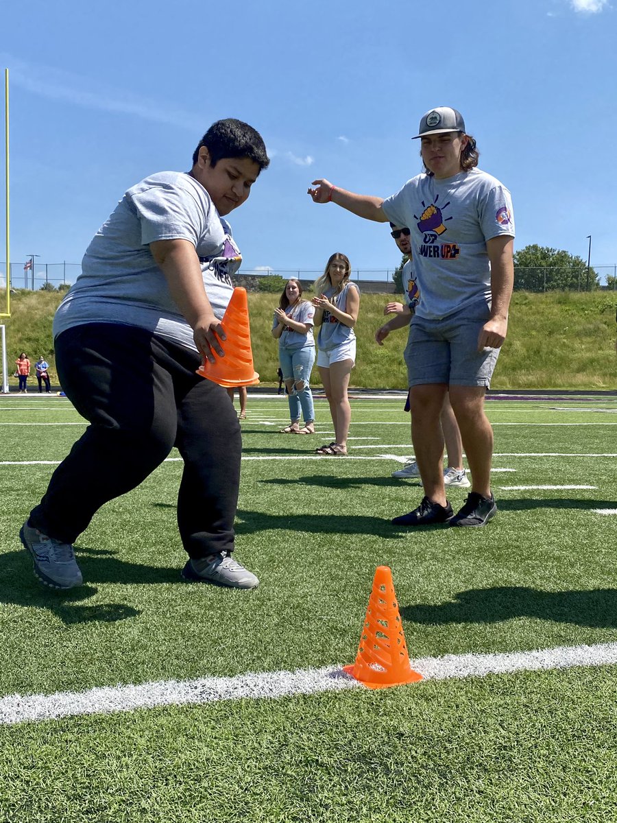 HCPSNC's tweet photo. Coach Bratu at @NH_knights has kept his #ExceptionalChildren athletes motivated with the #PartnerUpPowerUp program thru @SONorthCarolina all year! πͺ Today, they participated in their own Special Olympics-style culminating event designed by @CharlesBratu! π https://t.co/Is7v9M6ibP