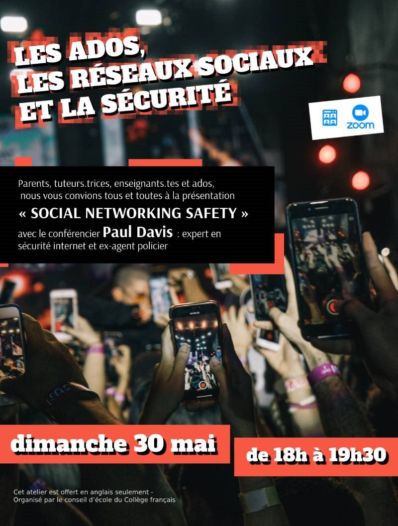 Tik Tok, Instagram, Snapchat, Facebook... nos jeunes, naviguent-ils de façon informée et sécuritaire ? Quels sont les risques et dangers associés à ces plateformes et que peut-on faire pour s'en prémunir? <a href="/Collegefrancais/">Collège français</a> <a href="/CSViamonde/">CS Viamonde</a> <a href="/pauldavisSNS/">Pᴀᴜʟ Dᴀᴠɪs #ᴏɴʟɪɴᴇsᴀғᴇᴛʏ #privacy</a> #socialmedia #OnlineSafety